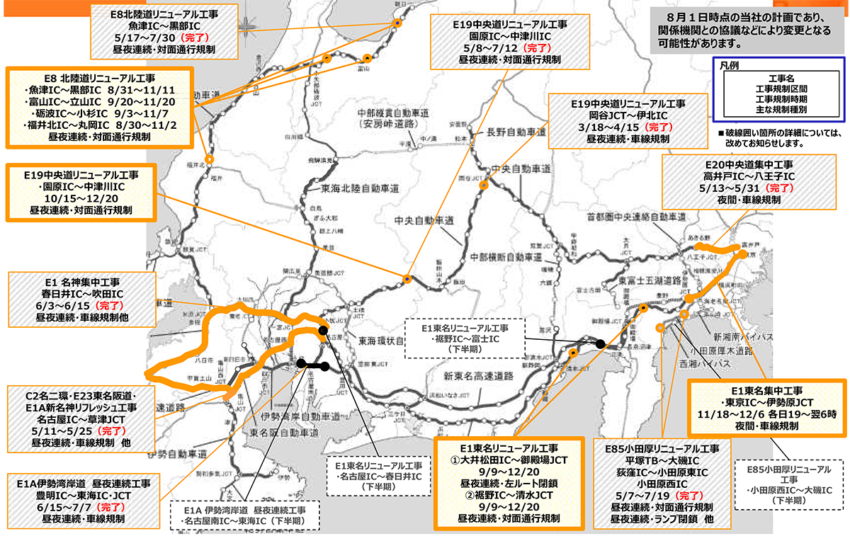 Nexco中日本 リニューアルプロジェクトの進捗率は30 超 道路構造物ジャーナルnet